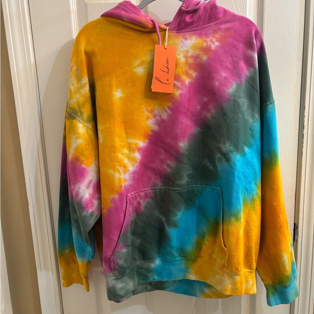 La Detresse Strawberry fields Hand Tie-Dye Hoodie